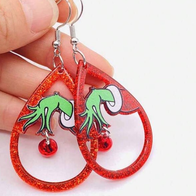 Grinchmas Earrings! New With Sterling Silver Hook. Hypoallergenic.